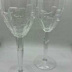 Stuart Crystal Jasper Conran ICE Cut Wine Glass 10" 25.4 cm Tall 1st Quality