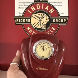 INDIAN MOTORCYCLE GAS TANK CLOCK IN ORIGINAL BOX