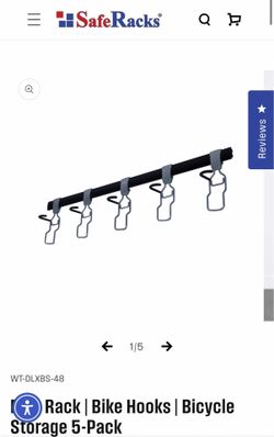 Bike Rack | Bike Hooks | Bicycle Storage 5-Pack