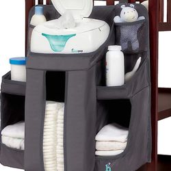 hiccapop Hanging Diaper Organizer for Changing Table, Cribs and Walls, Diaper Stacker and Nursery Organizer | Hanging Storage Caddy Organizer for Baby