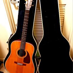 Fender Vintage Completely Restored Stunning All Original Parts Ga40 Dreadnought Guitar With Maple Neck Gold Hardware Original Pedigree 1988 With Case 