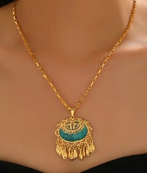 TURQUOISE NECKLACE $20 EACH 🌲 ( 18K GOLD PLATED & 2 STYLE IS AVAILABLE )