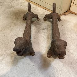 Cast Iron Dog Andirons