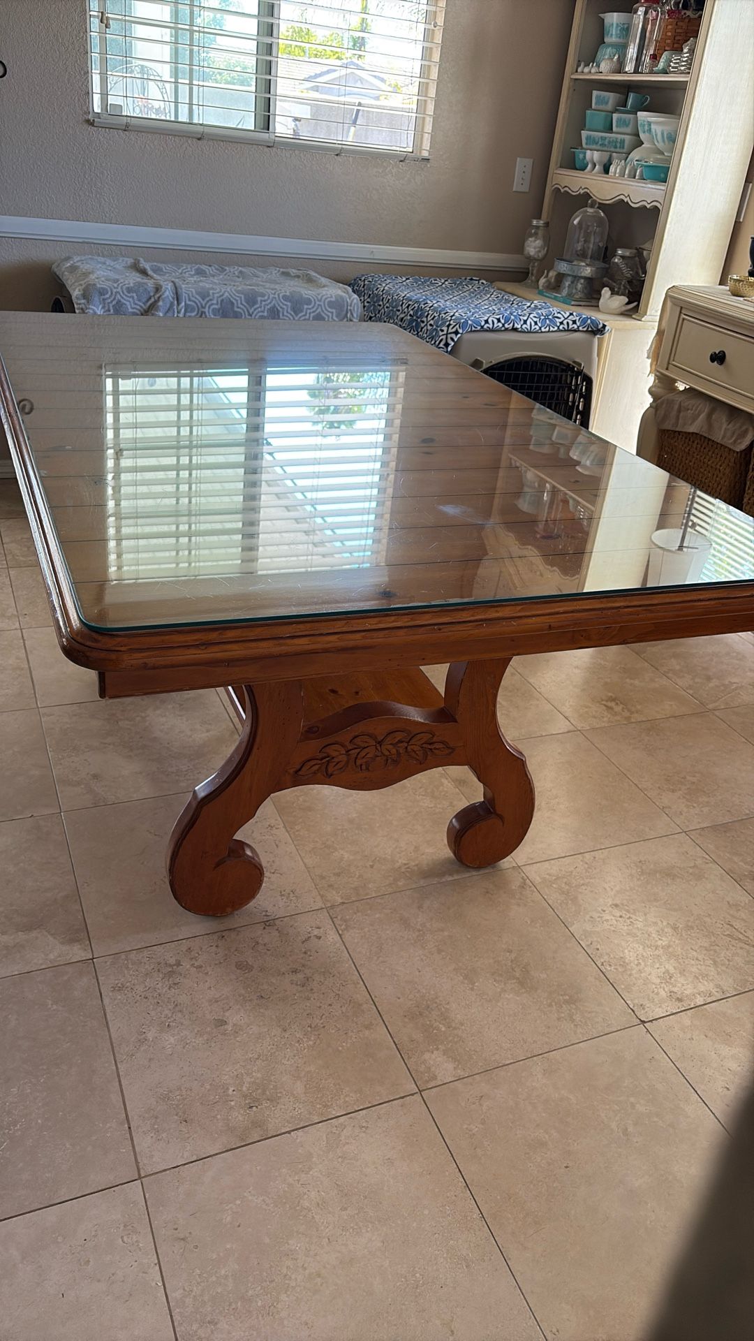 DINNING ROOM TABLE-SOLID WOOD SEATS UP TO 8