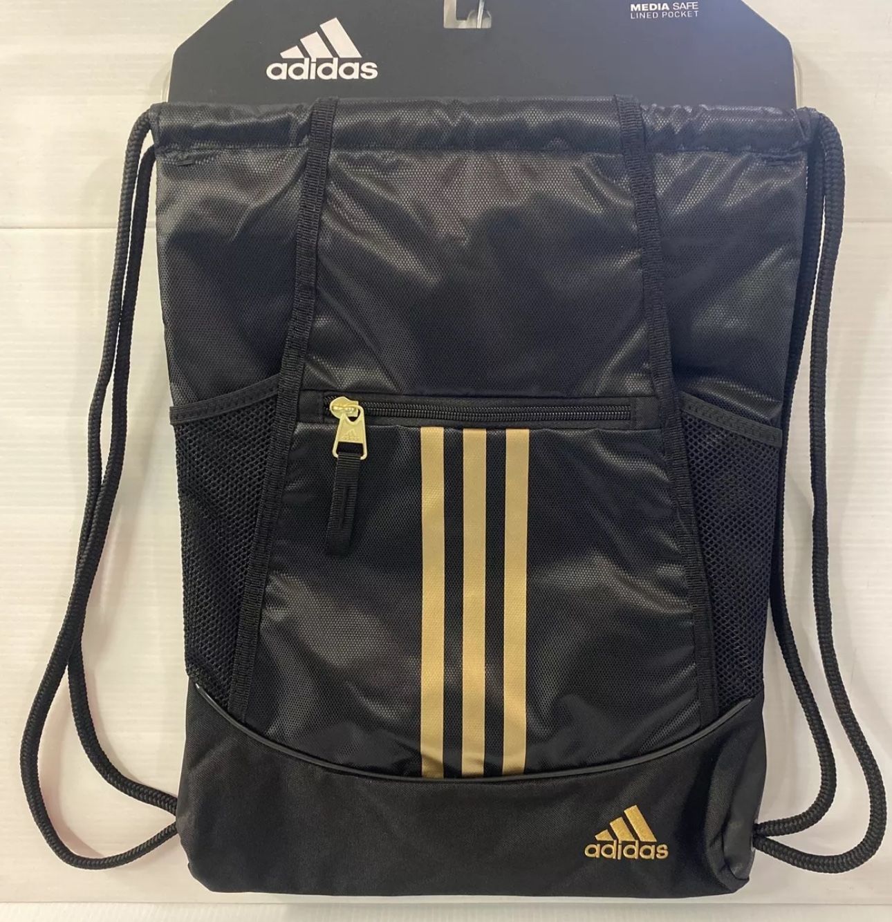 ADIDAS ALLIANCE II SACKPACK (contact info removed) (BLACK/GOLD METALLIC COLOR) ONE SIZE  