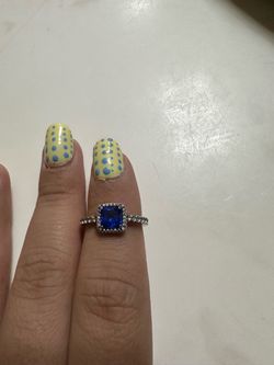 Pandora ring with blue stone