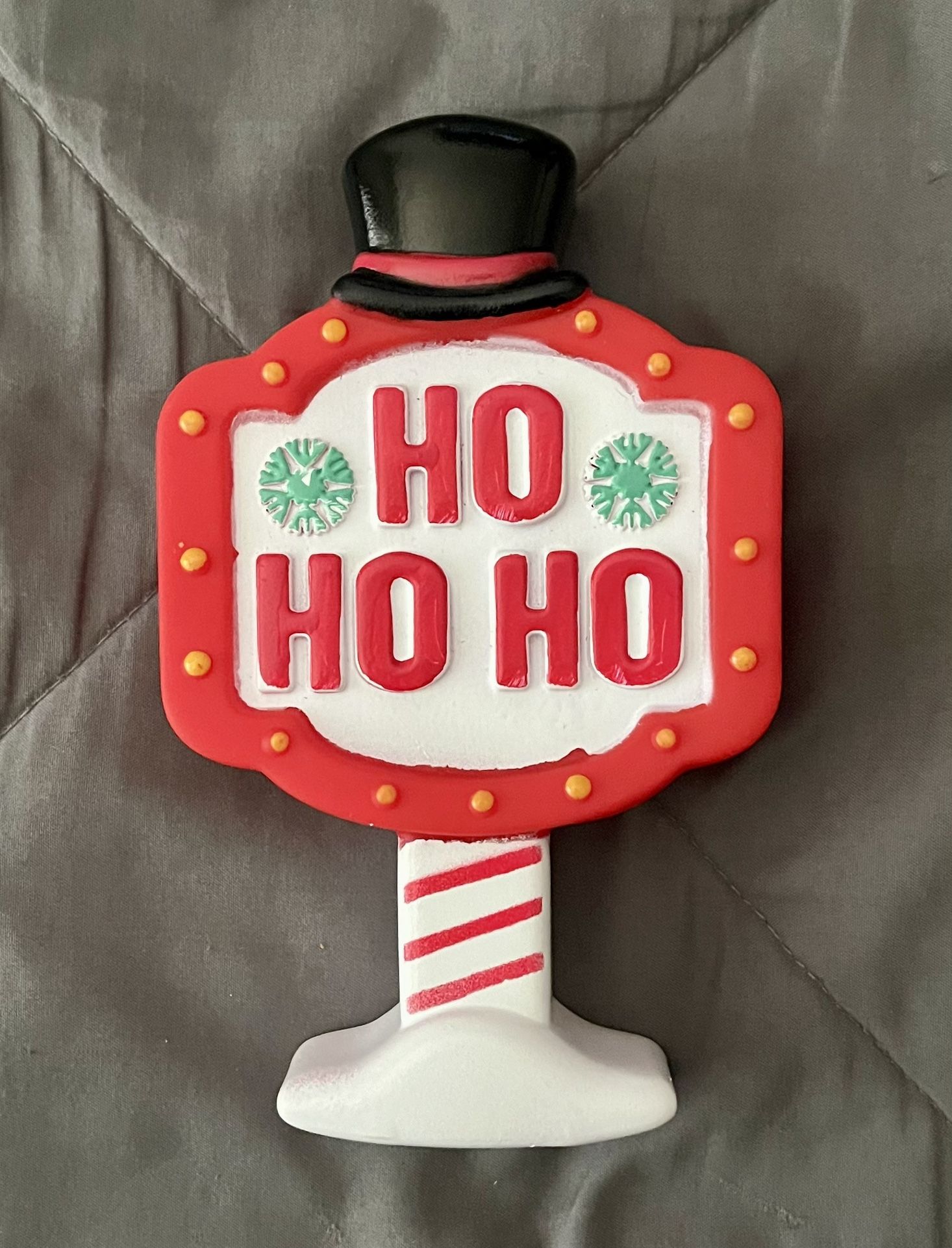 Merry & Bright Ho Ho Ho Christmas Sign Vinyl Squeaky Dog Toy Winter Holiday