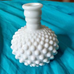 Vintage Fenton Hobnail Milk Glass Perfume Bottle
