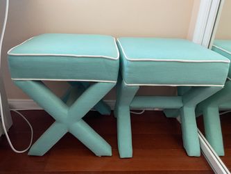Pottery Barn X-Frame Stools set of 2