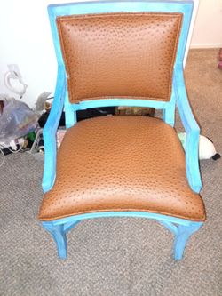 2 Unique chairs with ostrich skin