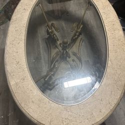 Vintage Elegance – Oval Glass-Top Coffee Table by Magnuson Home