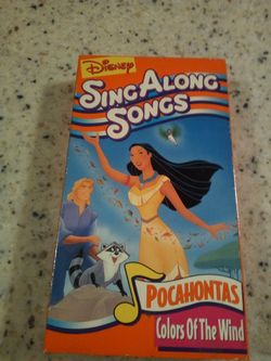 Vintage vhs video tape/ Disney/ Pocahontas/ sing along songs/ colors of the wind