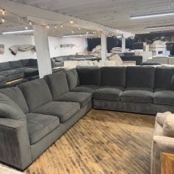 Delivery Available Gray L shape sectional sofa couch