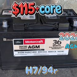 AGM Car Battery Group Size 94r/H7