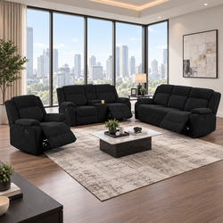 2 Piece Corduroy Reclining Sofa Set