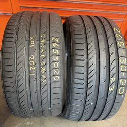 20” tires 265/30/20 semi new contineltal with free installation $250