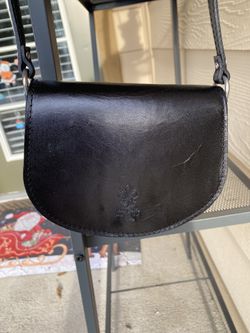 Vera Pelle Black Leather Crossbody Purse Made In Italy  Brand New! $40
