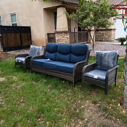 Brand new patio sofa set outdoor patio furniture brand new mix match outdoor patio furniture set three-seater has six inch deep seating cushions 🆕