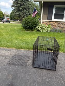 Wire dog crate w/ 2 doors & a divider