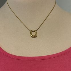S- Steel U Shaped Pendant Necklace for Women