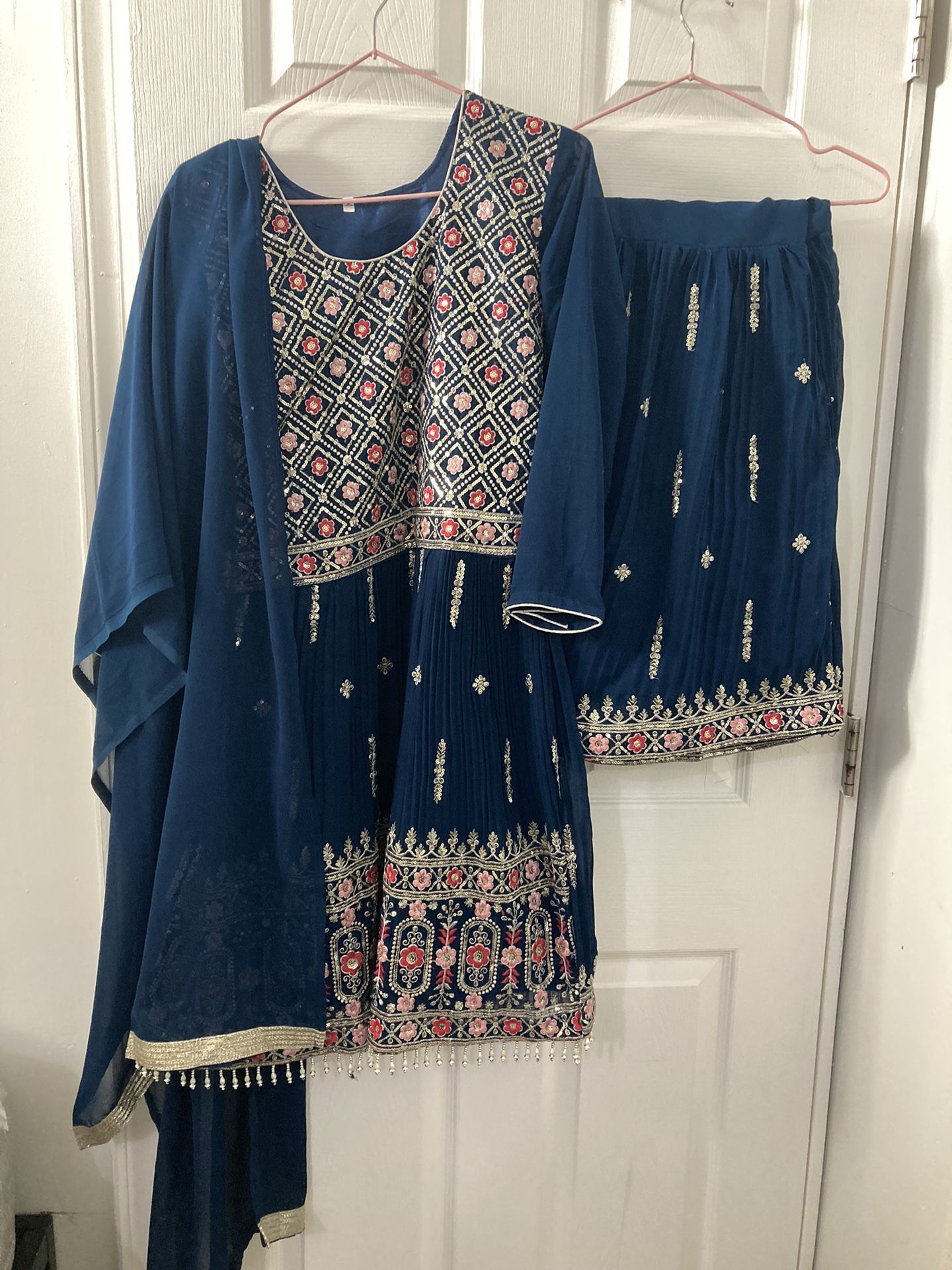 Navy Blue Sharara Suit