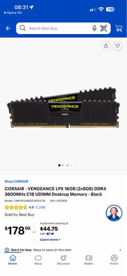 Corsair Vengeance LPX 16GB (2x8GB) DDR4 3200MHz RAM