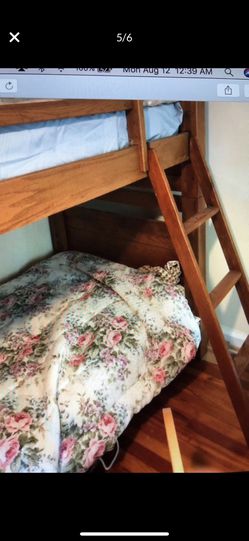 Vintage Twin Oak Bunk Bed with Ladder from ET Movie