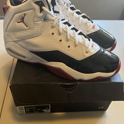 Size 11 Jordan B'Loyal White Red Black High Top Basketball Sneakers 