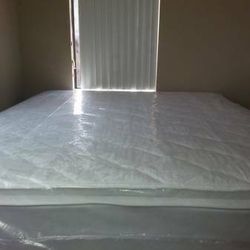 New King Thick Pillow Top Mattress And  Box Spring. Delivery Is Available 