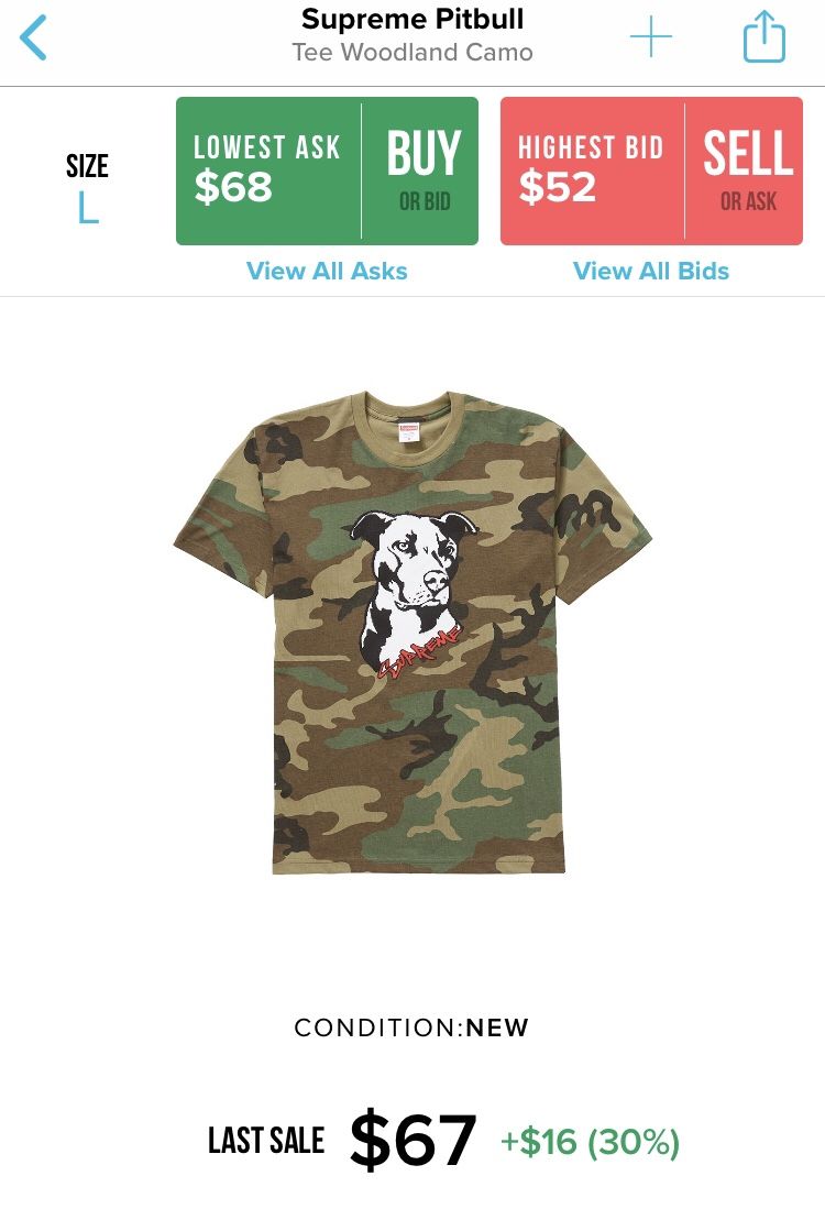 Supreme Pitbull Camo Tee Lrg