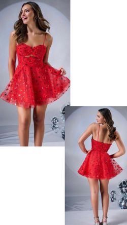 New With Tags 3D Floral Tulle Cut Out Short Formal Dress & Homecoming Dress $99
