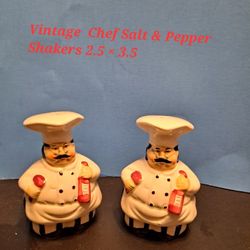 Vintage Chef Salt And Pepper Shakers-$25.00