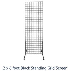 Black Standing Metal Wall Grid