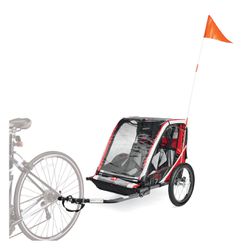 Allen Sports Deluxe 2-Child Bike Trailer up to 50 Ibs each, Model T2, color Red. Max weight 100 lbs.