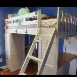 Twin Loft Bed With Storage And Desk 