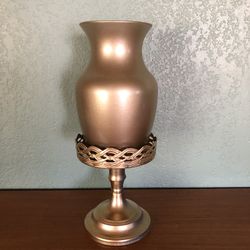 Gold Vase And Gold Pedestal Matching Stand