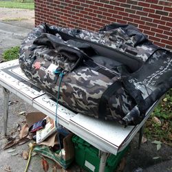 Go plus Fishing Raft And Three Rods An Reels And Portable Fish Finder