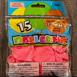 New Pack of 15 - 12” Petal Pink Party Balloons