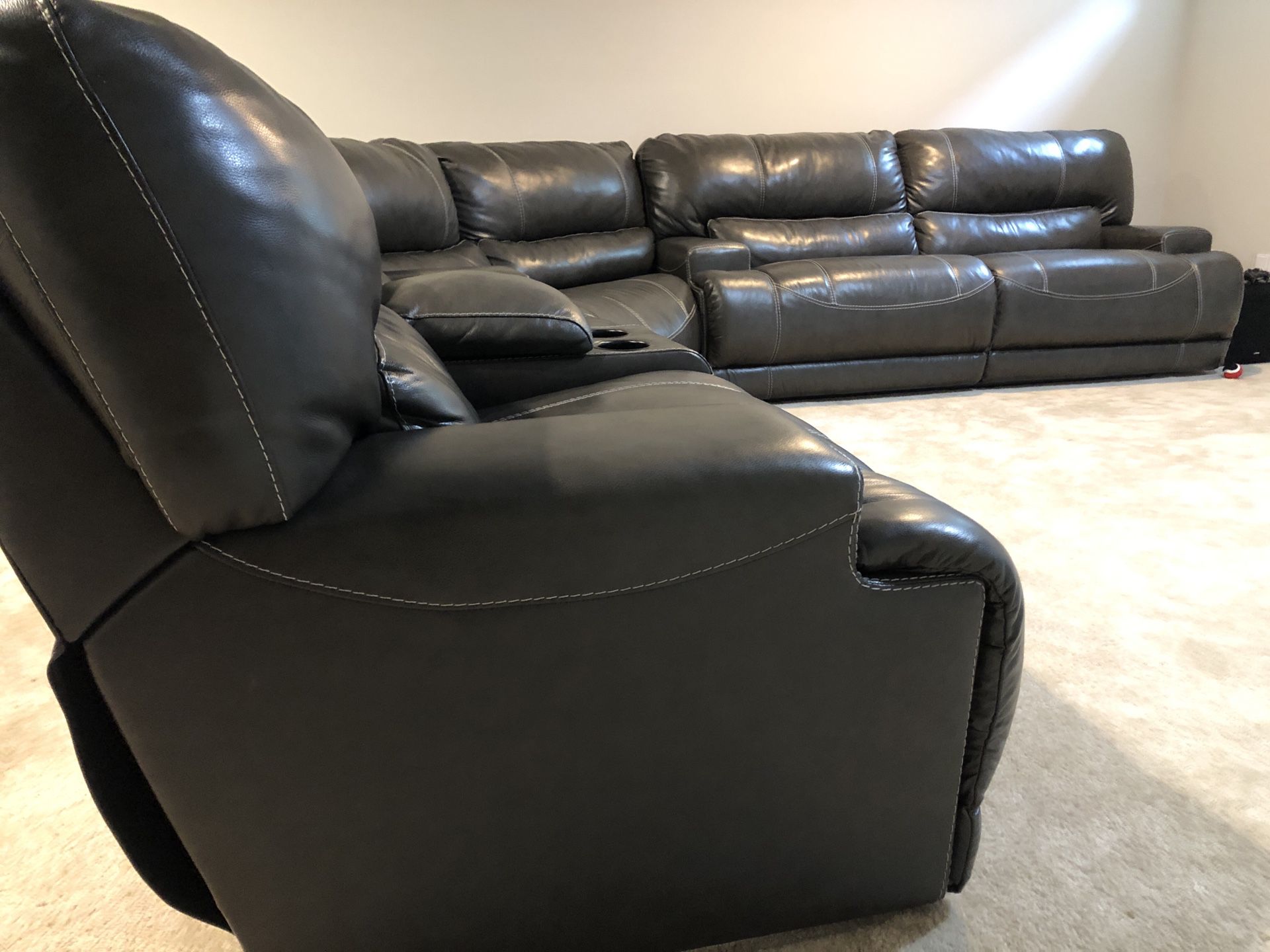 Havertys Leather Reclining Sofa Sectional