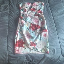 Flower Dress Strapless Brand New Size S