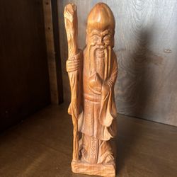 Wooden statue of Shou-Xing. - In East Palmdale 