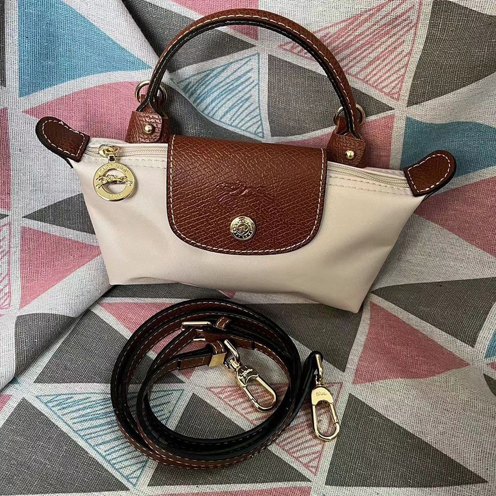 Longchamp Le Pliage Xs Paper White Pouch With Handle