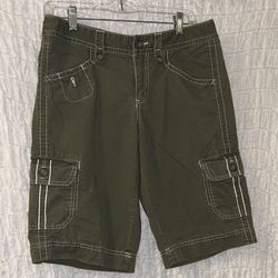 Eddie Bauer: Olive Cargo Shorts, Cotton, Size: 6