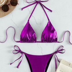 SEXY Tie Side Halter Triangle Bikini Swimsuit *NEW*