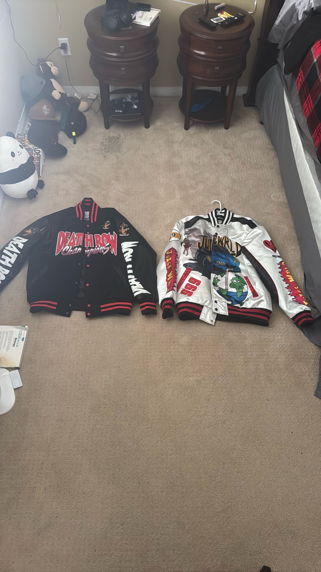 Death row records and juice wrld varsity jackets