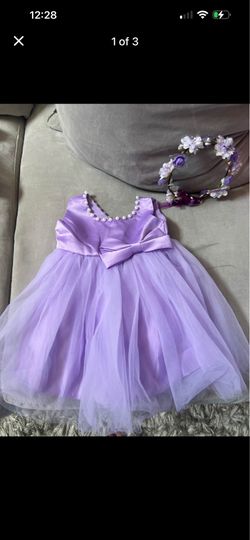 Purple dress with headband size 9-12 m