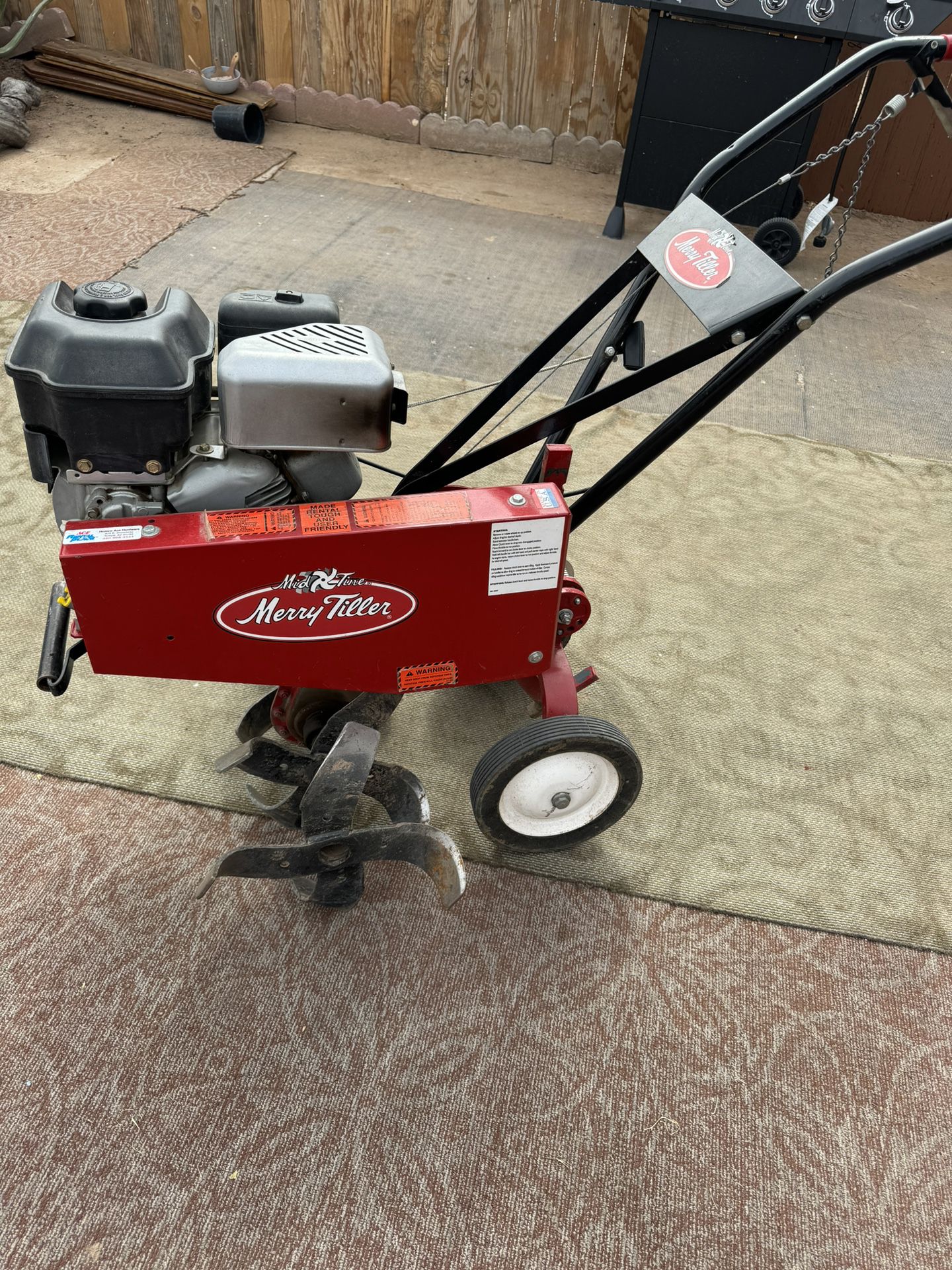 Mackissic Merry Tiller Rototiller 206cc Made in the USA Starts And Runs