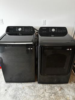 Samsung Top-Load Electric Washer & GasDryer , Gray, Freestanding Side-by-Side