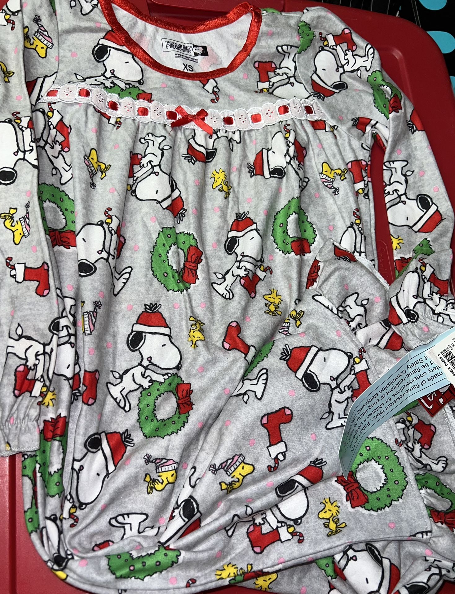 New Holiday Snoopy Flannel Nightgown. Small