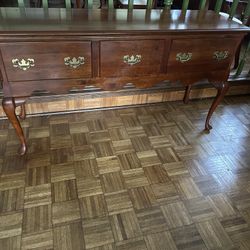 Solid Cherry Queen Ann dining room side table by Crescent.